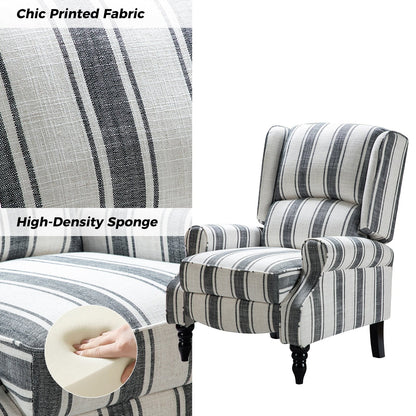 Fauteuil inclinable manuel classique rembourré Olympus avec pieds en bois massif par HULALA HOME