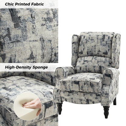 Fauteuil inclinable manuel classique rembourré Olympus avec pieds en bois massif par HULALA HOME