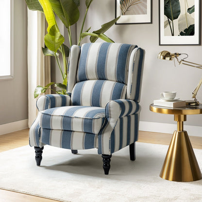 Fauteuil inclinable manuel classique rembourré Olympus avec pieds en bois massif par HULALA HOME