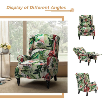 Fauteuil inclinable manuel classique rembourré Olympus avec pieds en bois massif par HULALA HOME