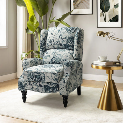 Fauteuil inclinable manuel classique rembourré Olympus avec pieds en bois massif par HULALA HOME