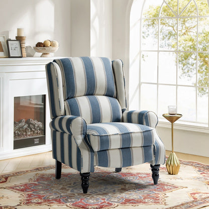 Fauteuil inclinable manuel classique rembourré Olympus avec pieds en bois massif par HULALA HOME