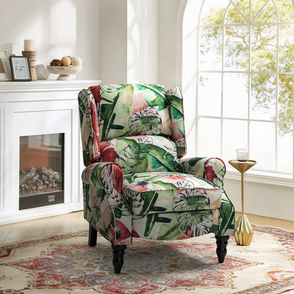 Fauteuil inclinable manuel classique rembourré Olympus avec pieds en bois massif par HULALA HOME