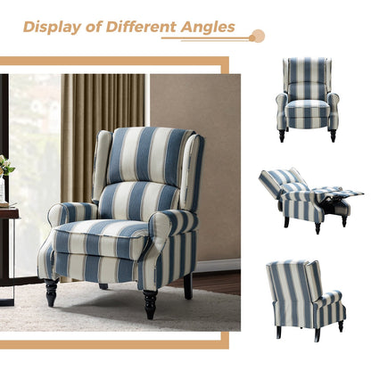 Fauteuil inclinable manuel classique rembourré Olympus avec pieds en bois massif par HULALA HOME