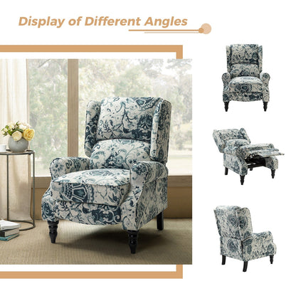 Fauteuil inclinable manuel classique rembourré Olympus avec pieds en bois massif par HULALA HOME