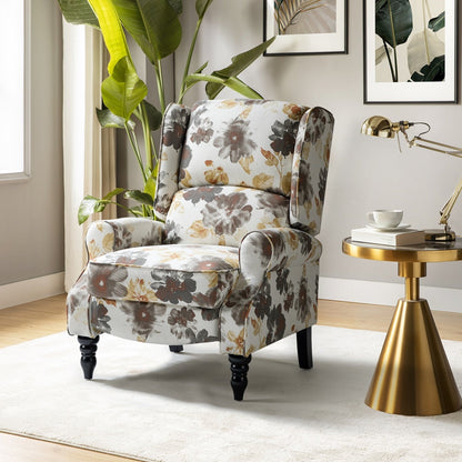 Fauteuil inclinable manuel classique rembourré Olympus avec pieds en bois massif par HULALA HOME