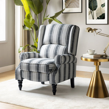 Fauteuil inclinable manuel classique rembourré Olympus avec pieds en bois massif par HULALA HOME