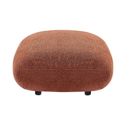 Canapé 3 places en tissu bouclé orange 102,36 po avec pouf et dossier ergonomique