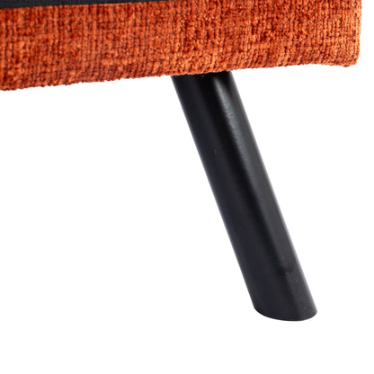 Canapé-lit convertible en chenille orange 75,6 avec pieds en métal pour le salon