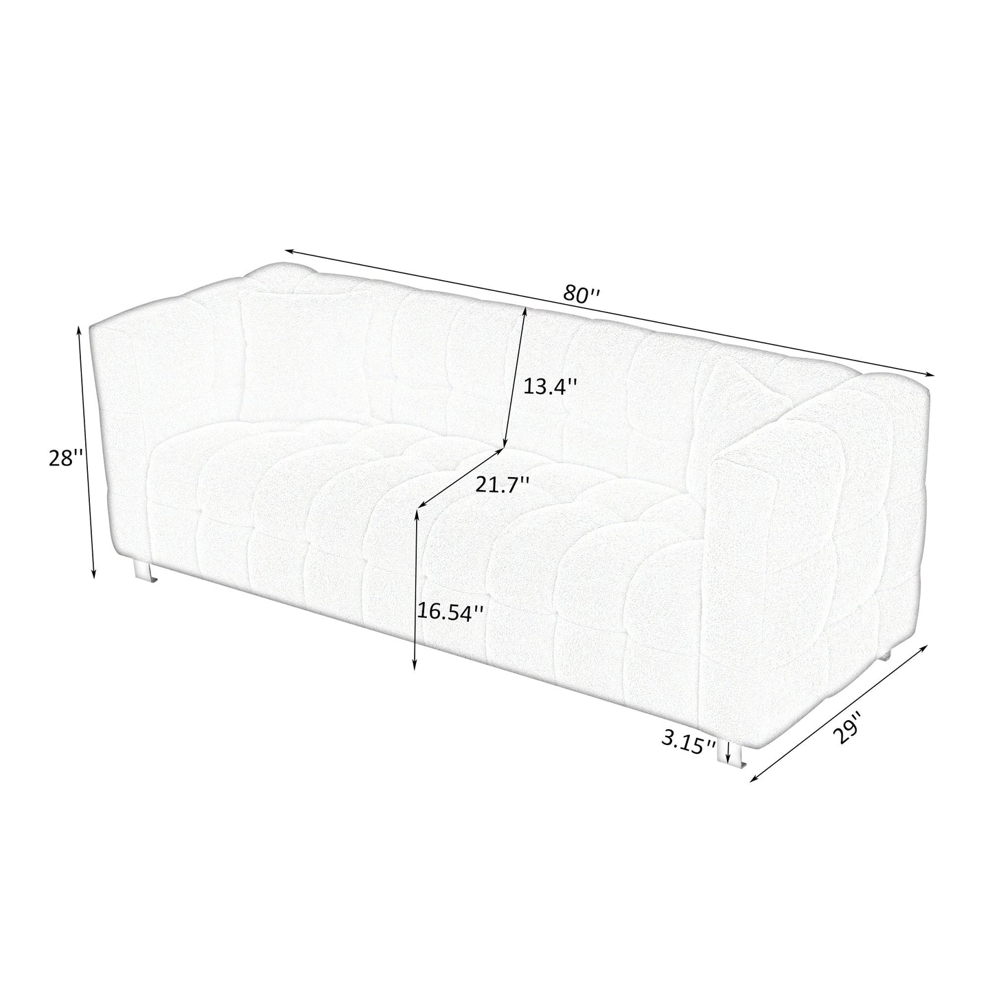 Canapé 3 places Teddy Orange 80 avec deux coussins et pieds en matériel robuste