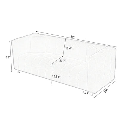 Canapé 3 places Teddy Orange 80 avec deux coussins et pieds en matériel robuste