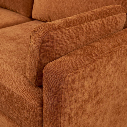 Canapé causeuse orange moderne 58,66 pouces en chenille avec coussins de dossier et oreillers pour le salon