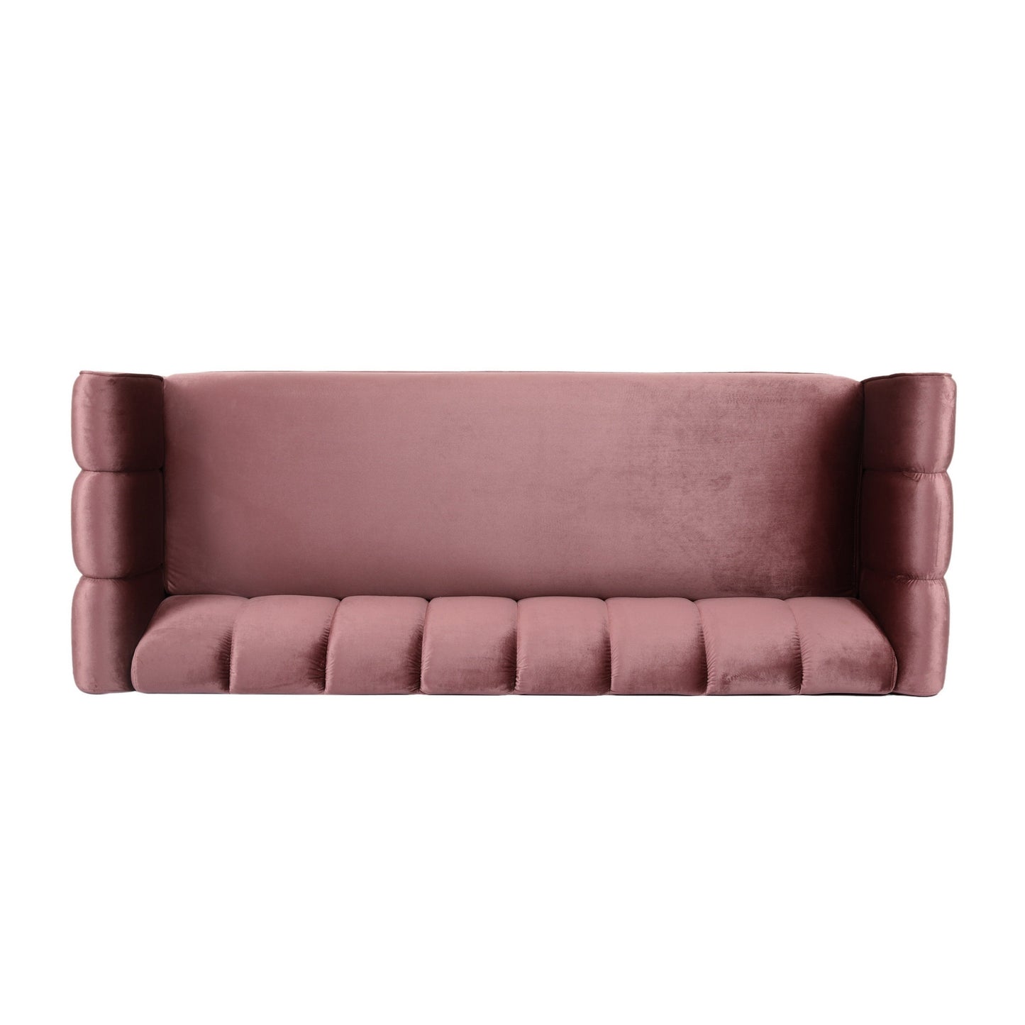 Canapé Orla, 83 pouces, motif capitonné rétro, velours rose