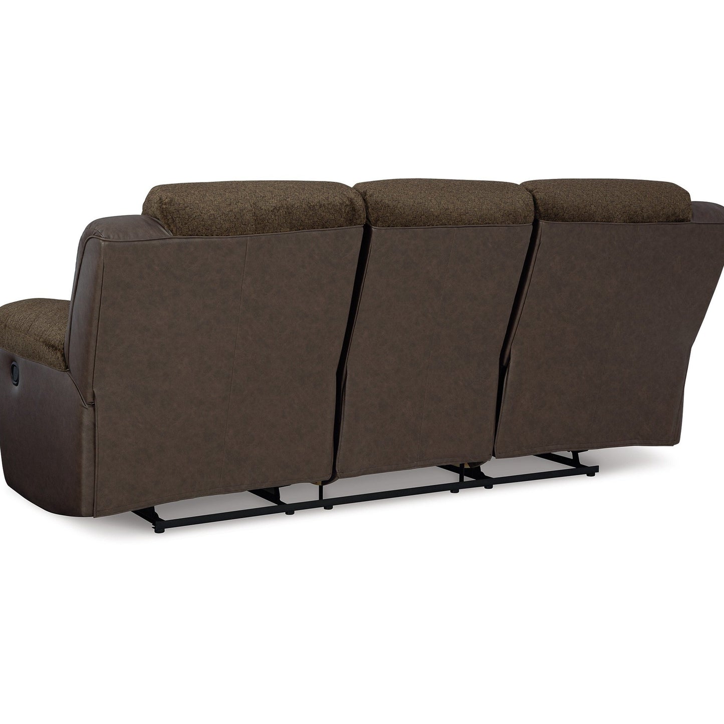 Canapé inclinable manuel Orman, similicuir marron chocolat mat, 91 pouces