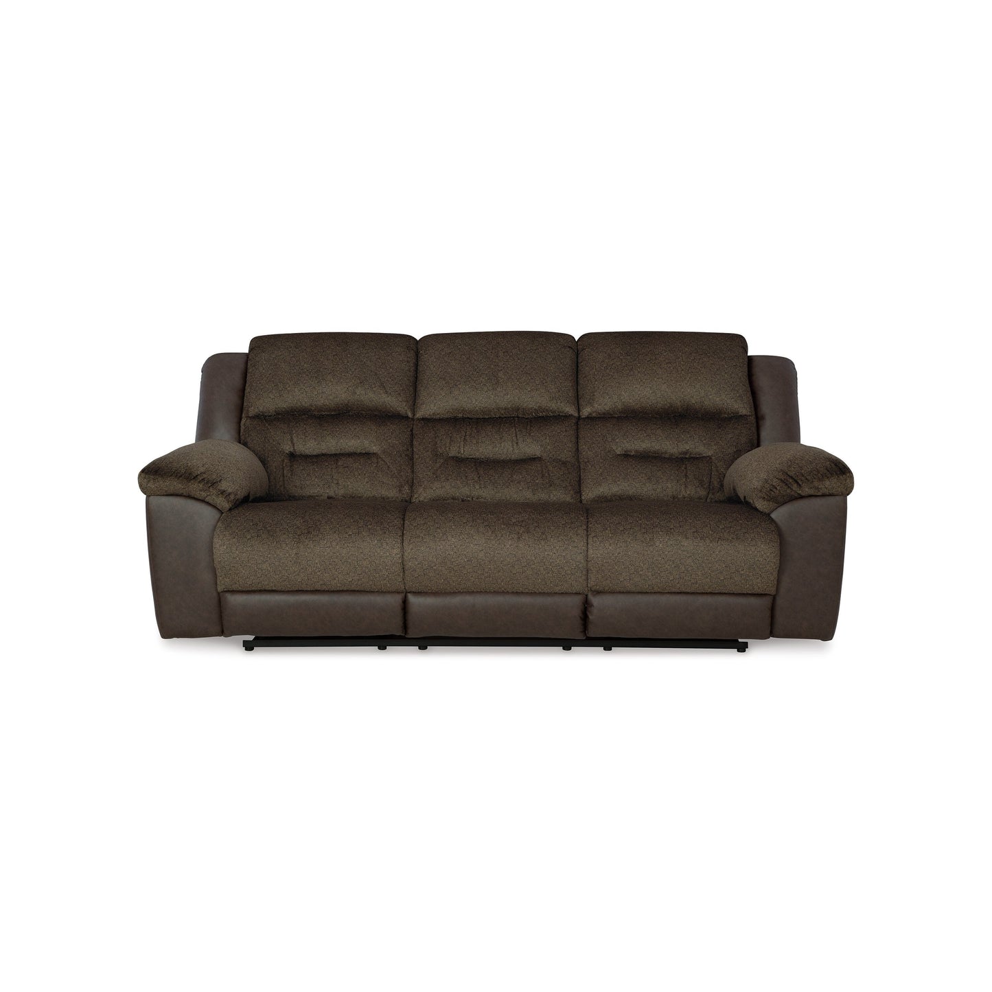 Canapé inclinable manuel Orman, similicuir marron chocolat mat, 91 pouces