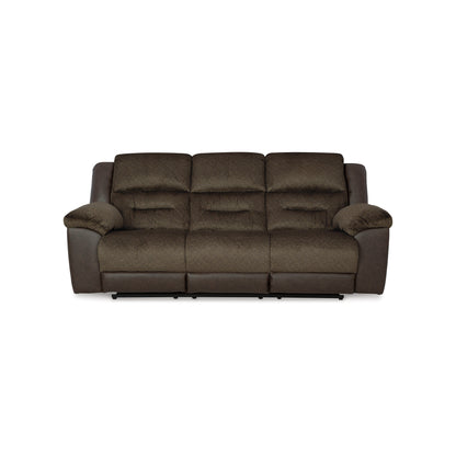 Canapé inclinable manuel Orman, similicuir marron chocolat mat, 91 pouces