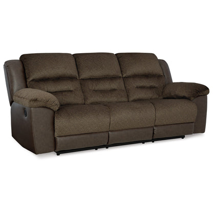 Canapé inclinable manuel Orman, similicuir marron chocolat mat, 91 pouces