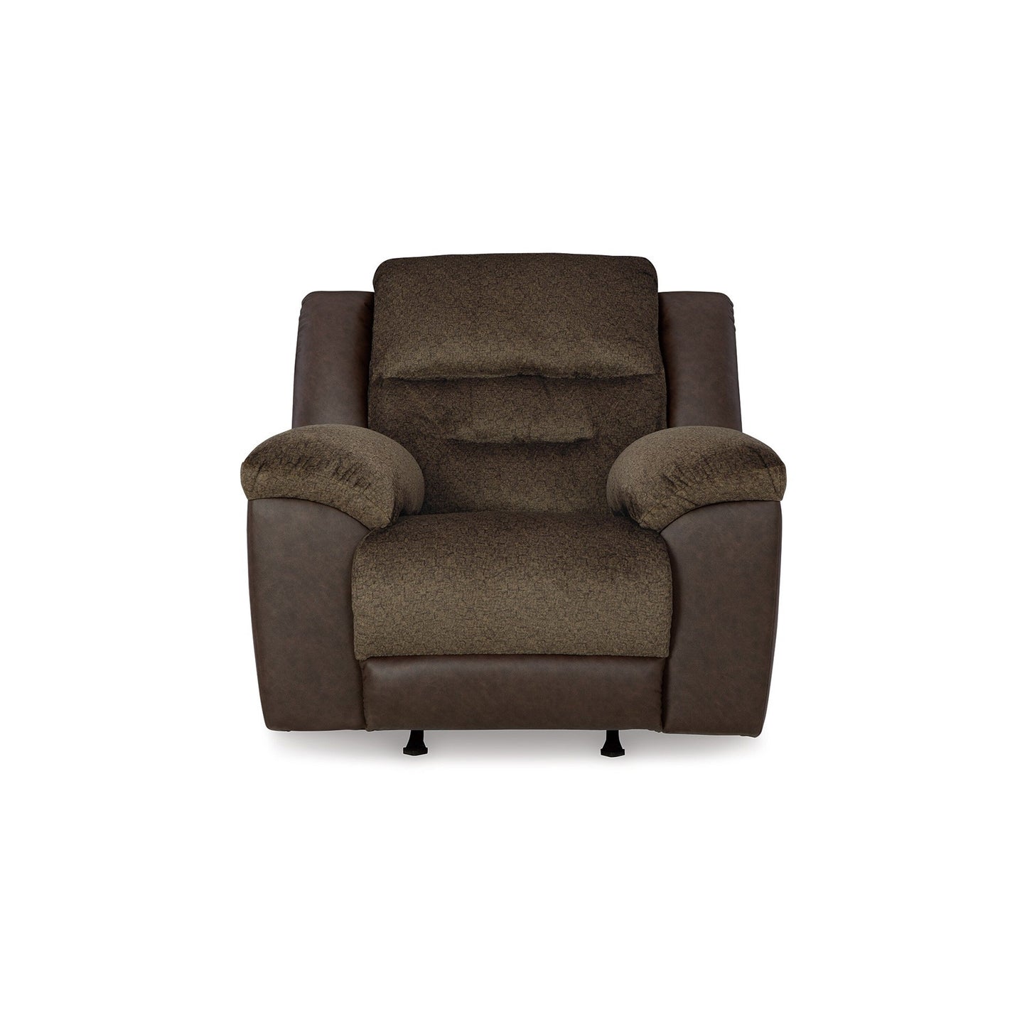 Fauteuil inclinable à bascule manuel Orman, similicuir marron chocolat mat