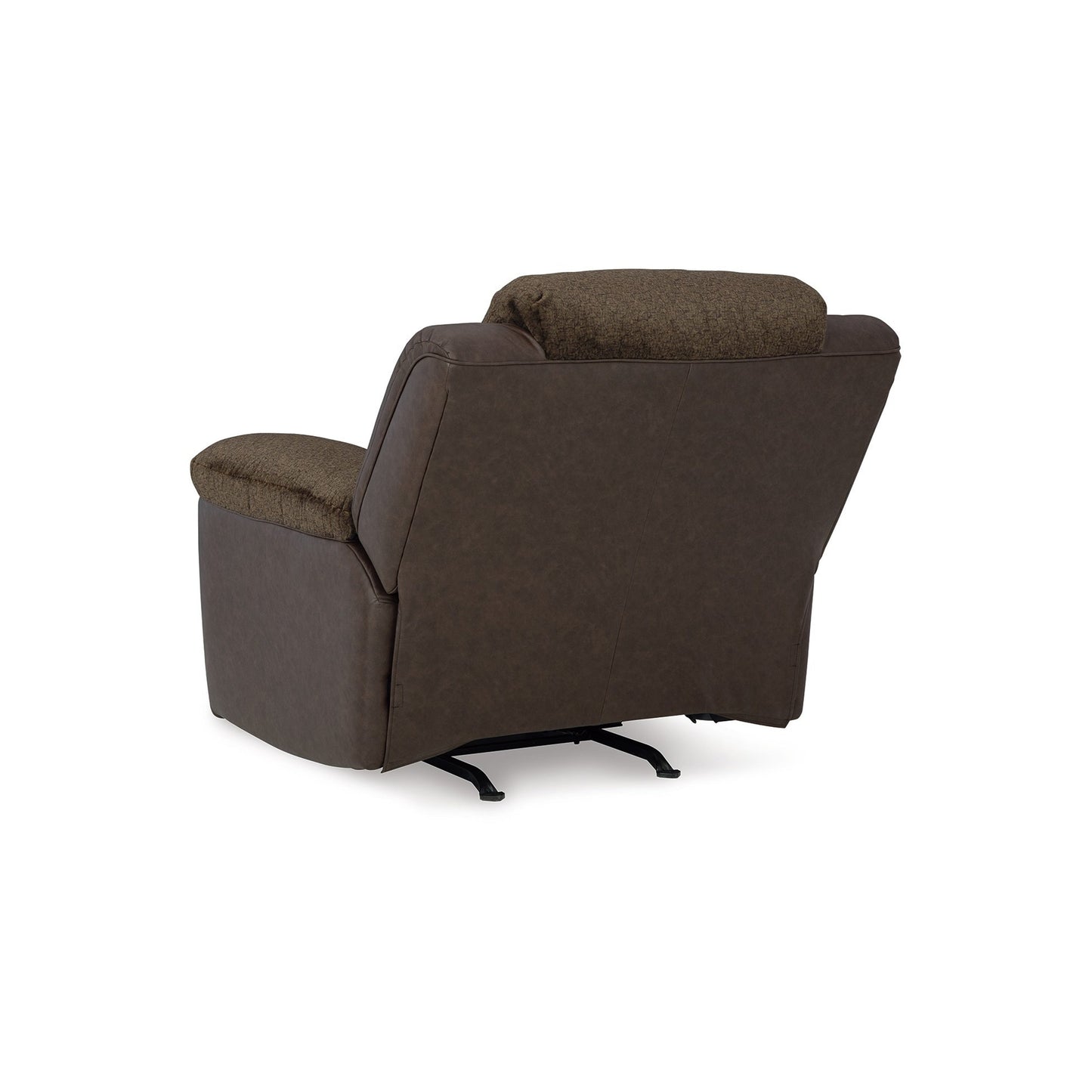 Fauteuil inclinable à bascule manuel Orman, similicuir marron chocolat mat