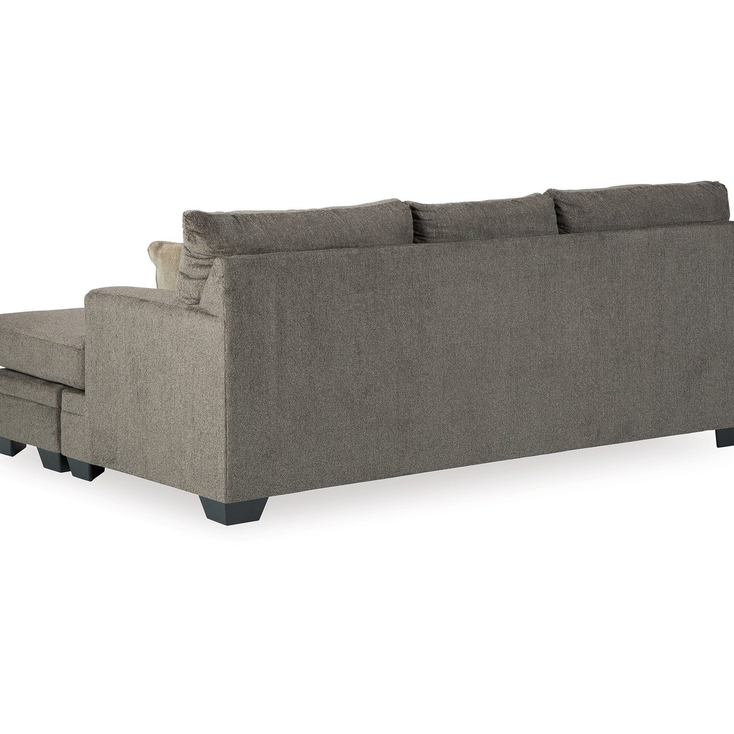 Canapé-lit Orsten, chenille gris ardoise, 4 coussins décoratifs, 233 cm