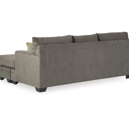 Canapé-lit Orsten, chenille gris ardoise, 4 coussins décoratifs, 233 cm