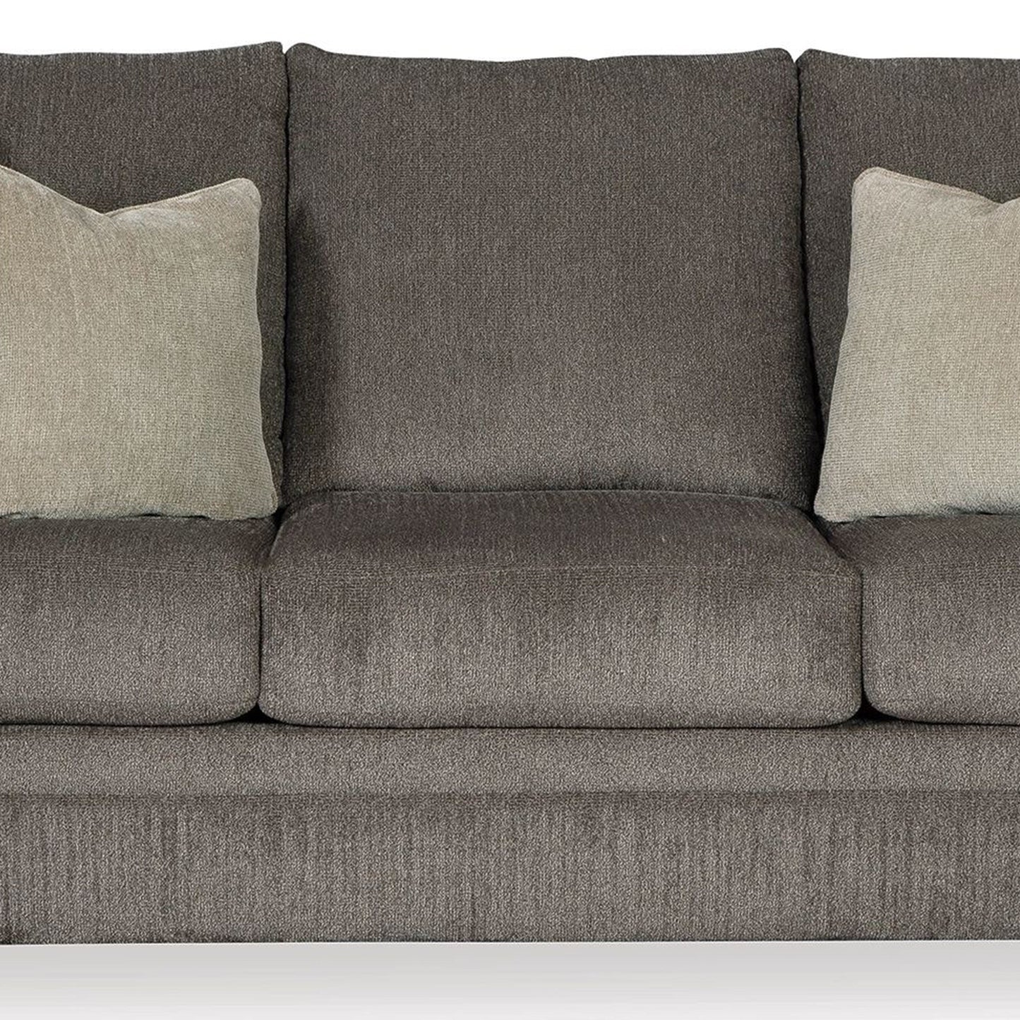 Canapé Orsten, polyester gris ardoise, 4 coussins décoratifs, 233 cm