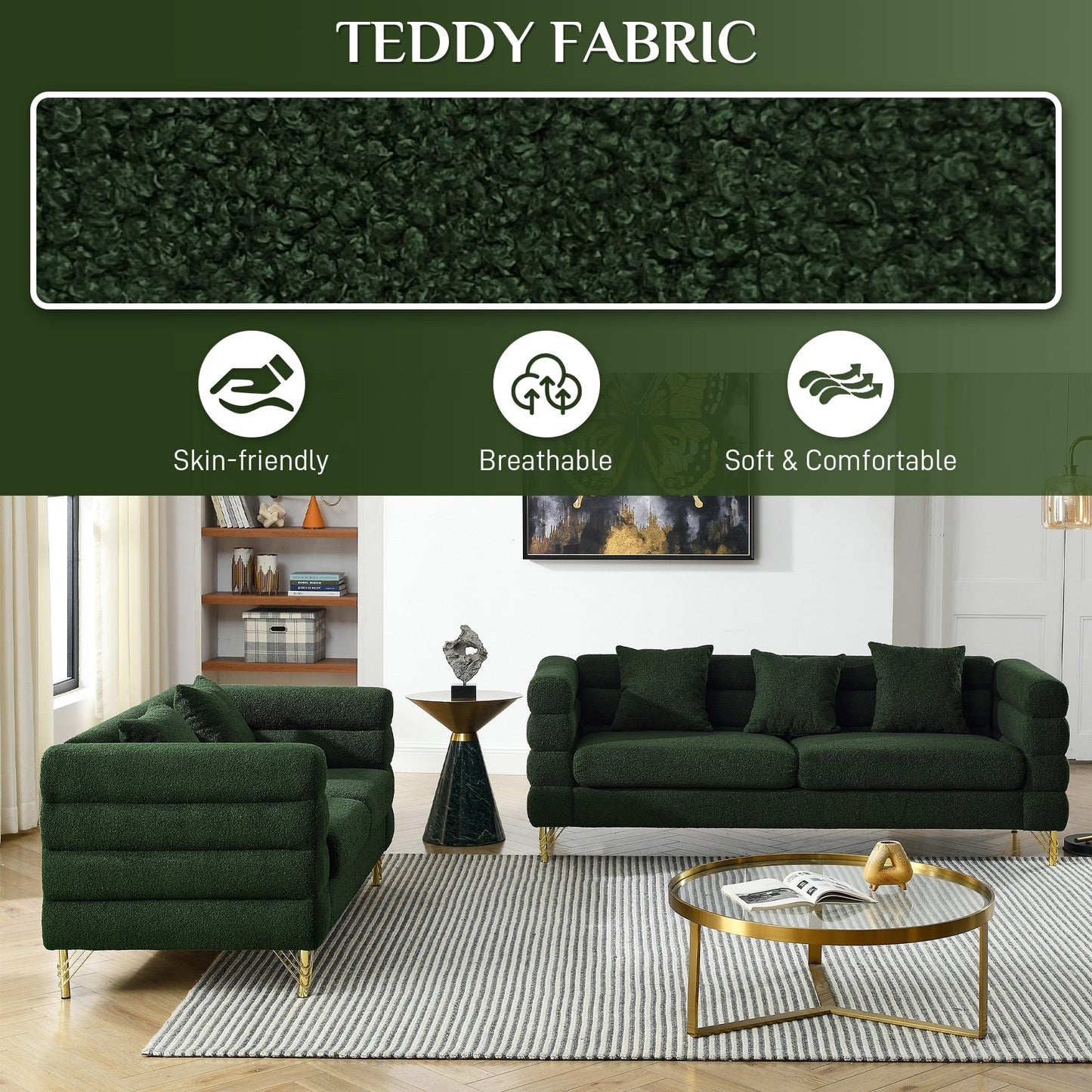 Canapé Ouyessir Mid-Century pour chambre, salon, bureau, appartement