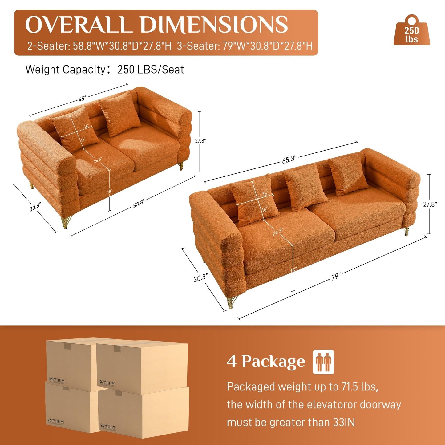 Canapé Ouyessir Mid-Century pour chambre, salon, bureau, appartement