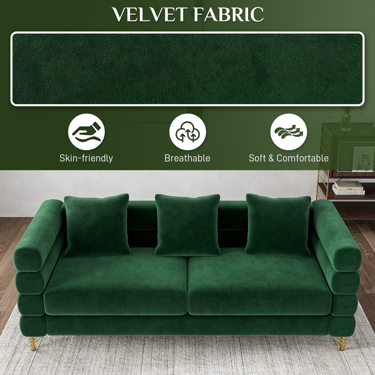 Canapé Ouyessir Mid-Century pour chambre, salon, bureau, appartement