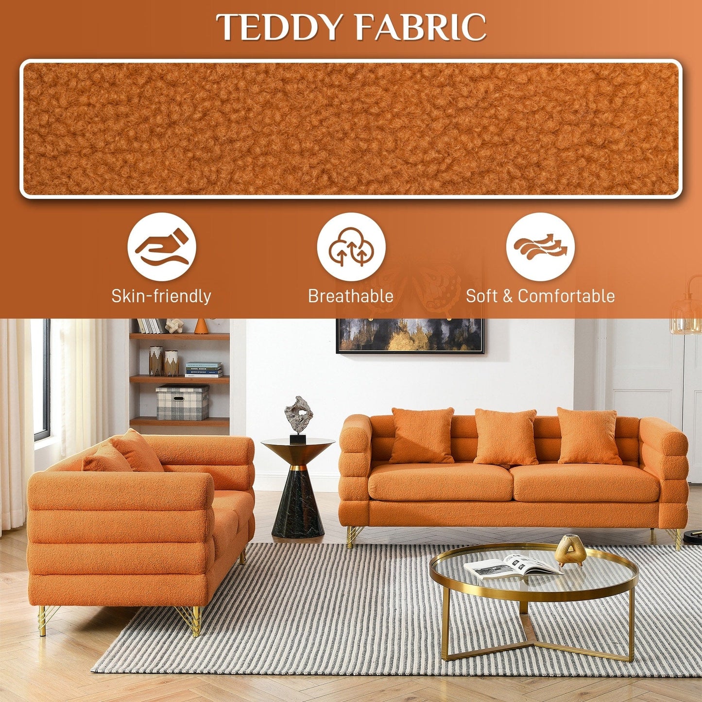 Canapé Ouyessir Mid-Century pour chambre, salon, bureau, appartement