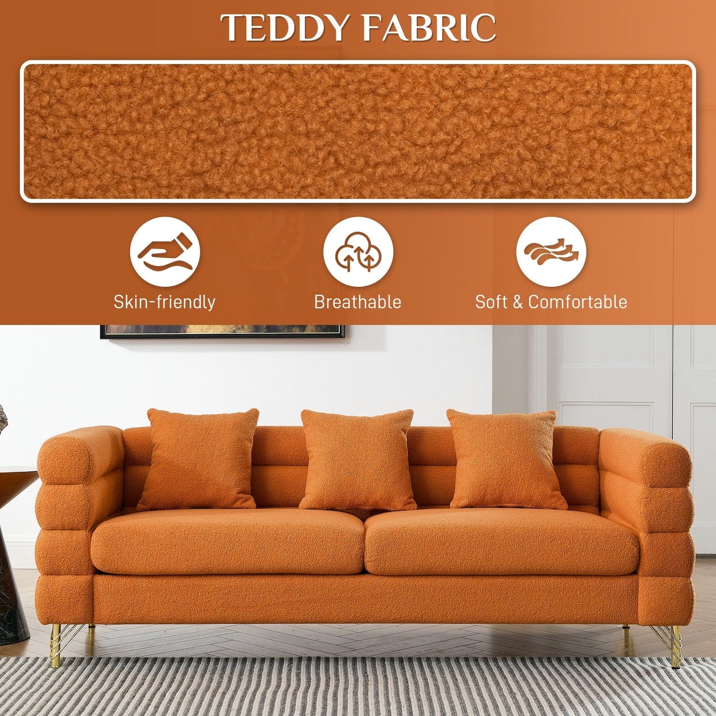 Canapé Ouyessir Mid-Century pour chambre, salon, bureau, appartement