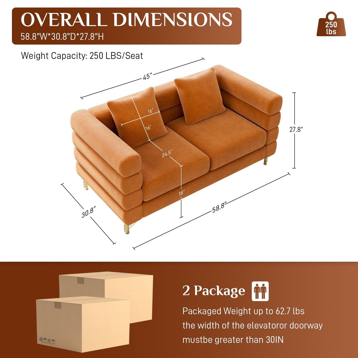 Canapé Ouyessir Mid-Century pour chambre, salon, bureau, appartement