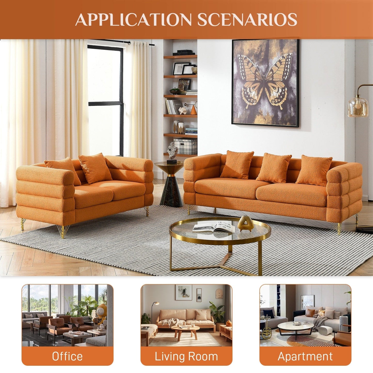 Canapé Ouyessir Mid-Century pour chambre, salon, bureau, appartement