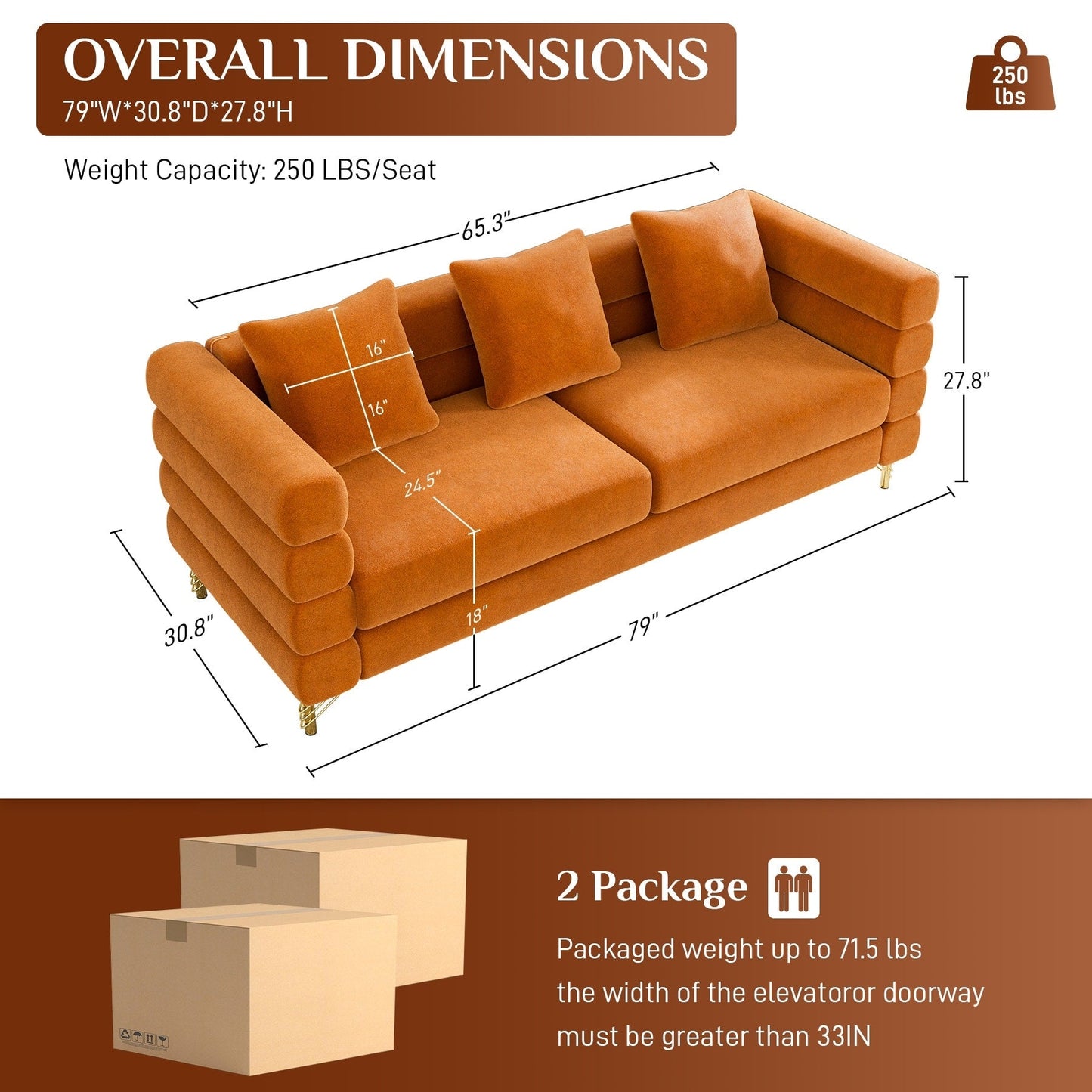 Canapé Ouyessir Mid-Century pour chambre, salon, bureau, appartement