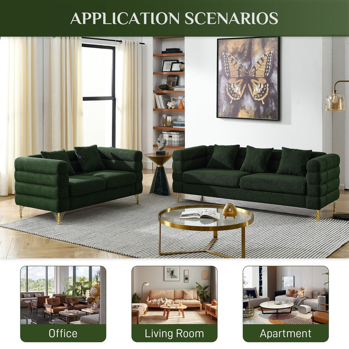 Canapé Ouyessir Mid-Century pour chambre, salon, bureau, appartement