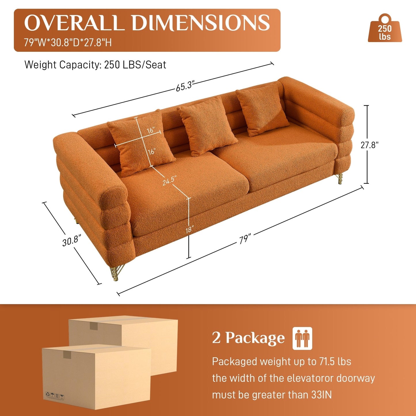 Canapé Ouyessir Mid-Century pour chambre, salon, bureau, appartement