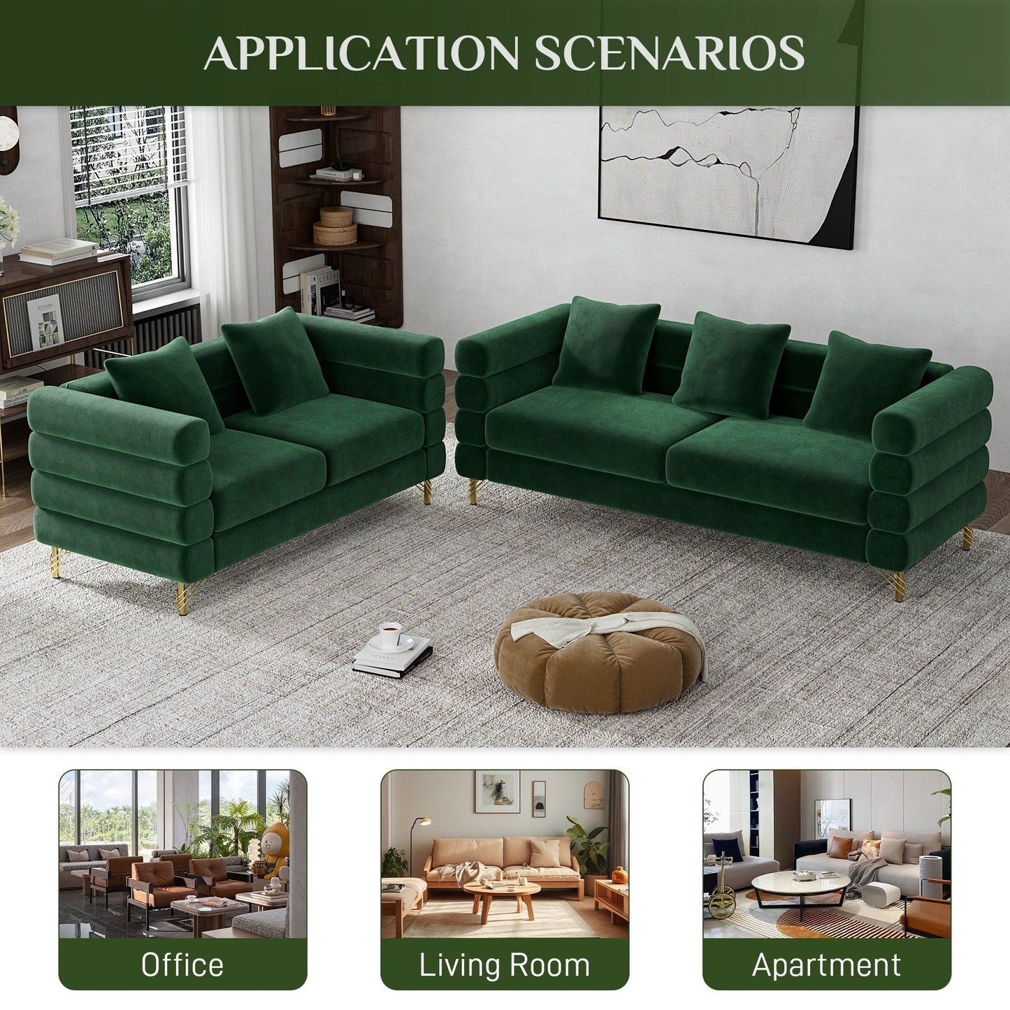 Canapé Ouyessir Mid-Century pour chambre, salon, bureau, appartement