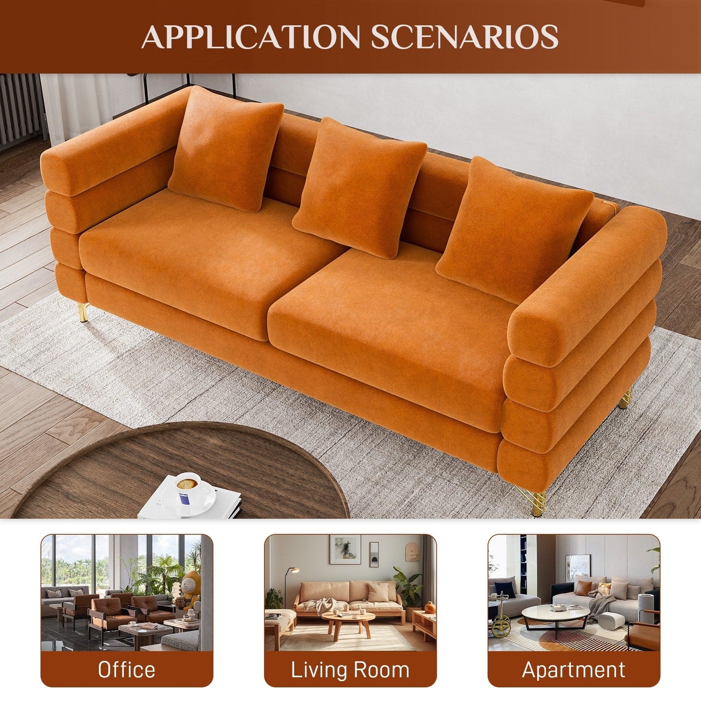 Canapé Ouyessir Mid-Century pour chambre, salon, bureau, appartement