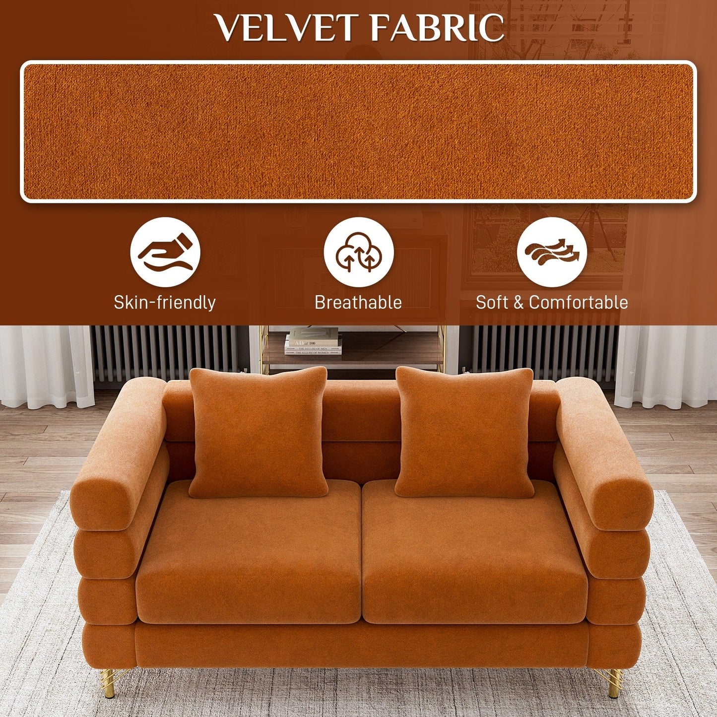 Canapé Ouyessir Mid-Century pour chambre, salon, bureau, appartement