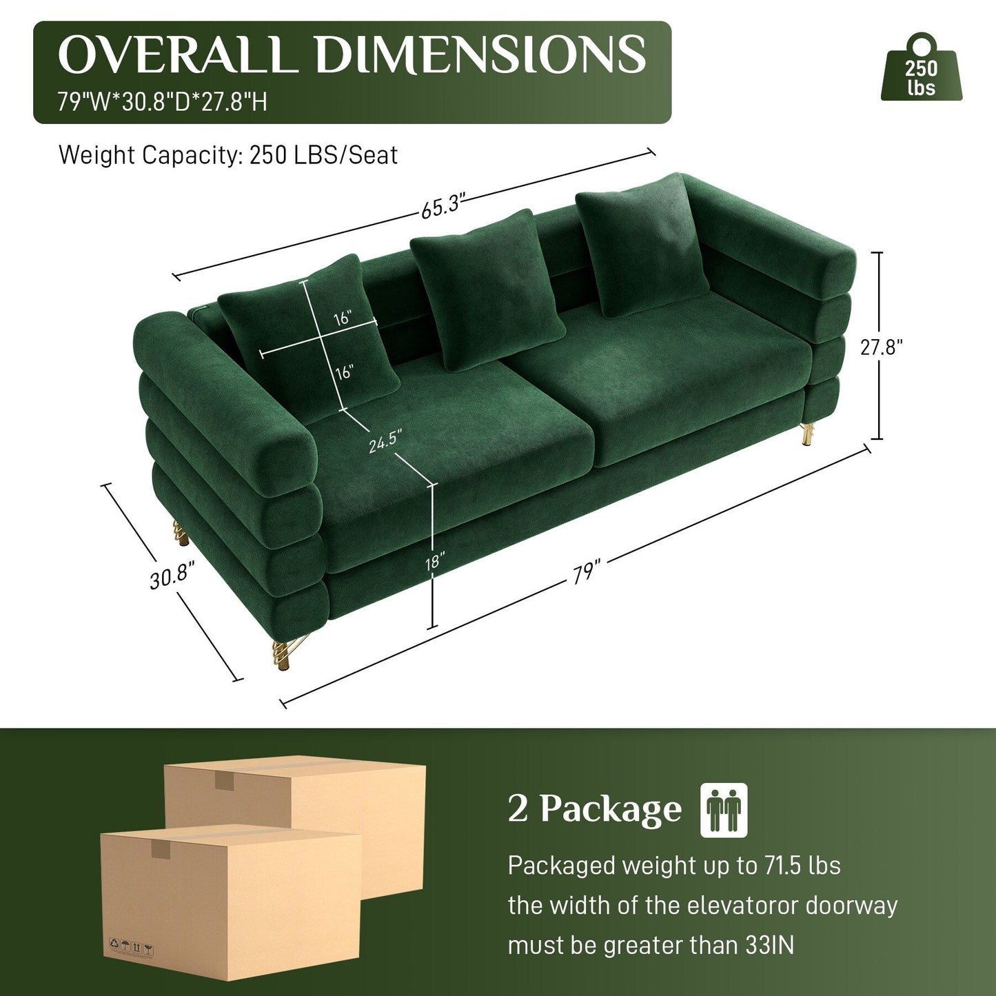 Canapé Ouyessir Mid-Century pour chambre, salon, bureau, appartement