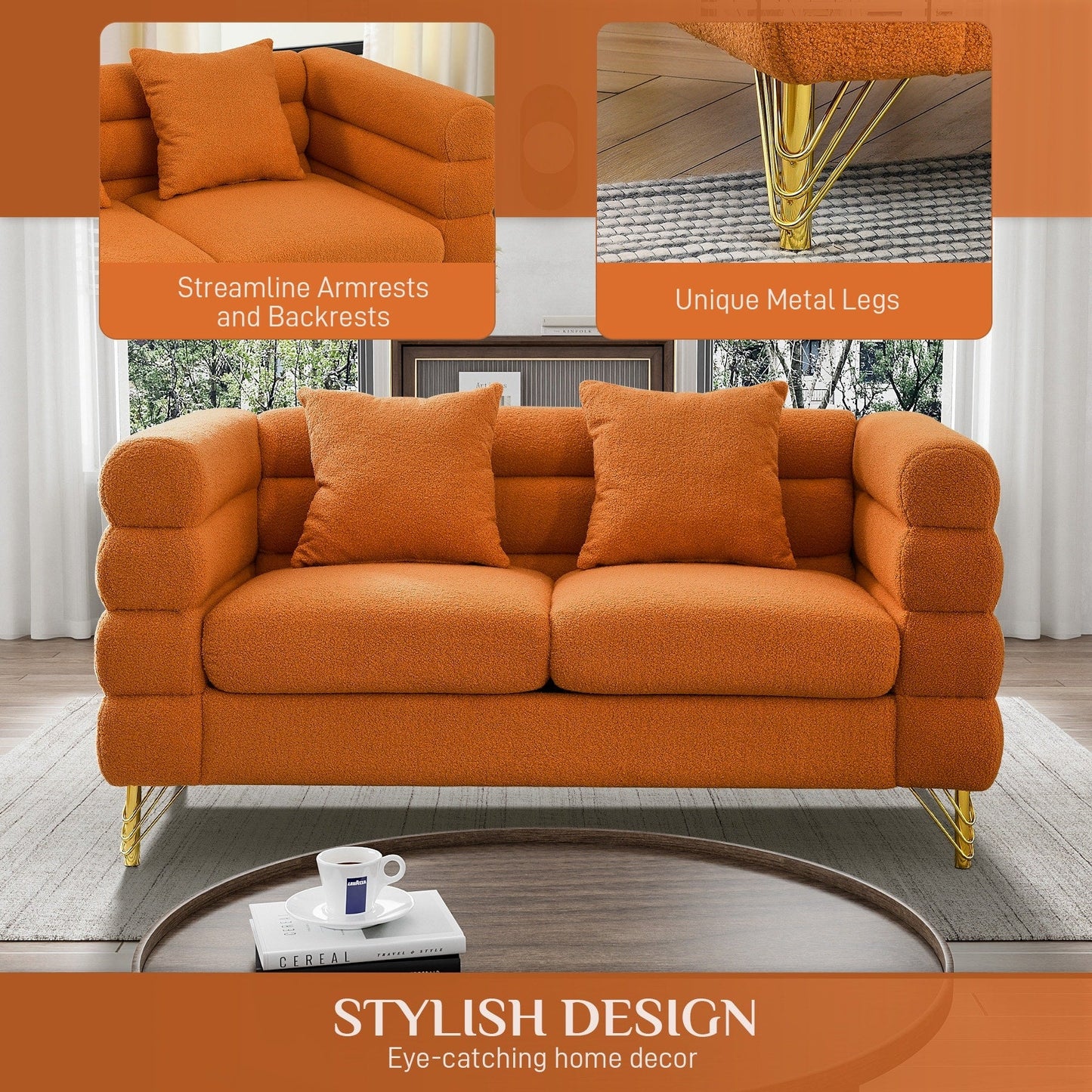 Canapé Ouyessir Mid-Century pour chambre, salon, bureau, appartement