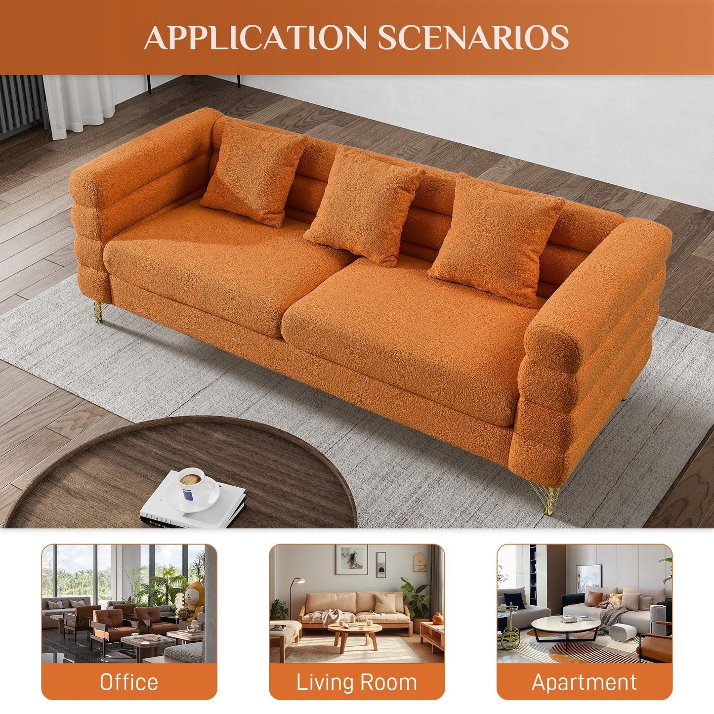 Canapé Ouyessir Mid-Century pour chambre, salon, bureau, appartement