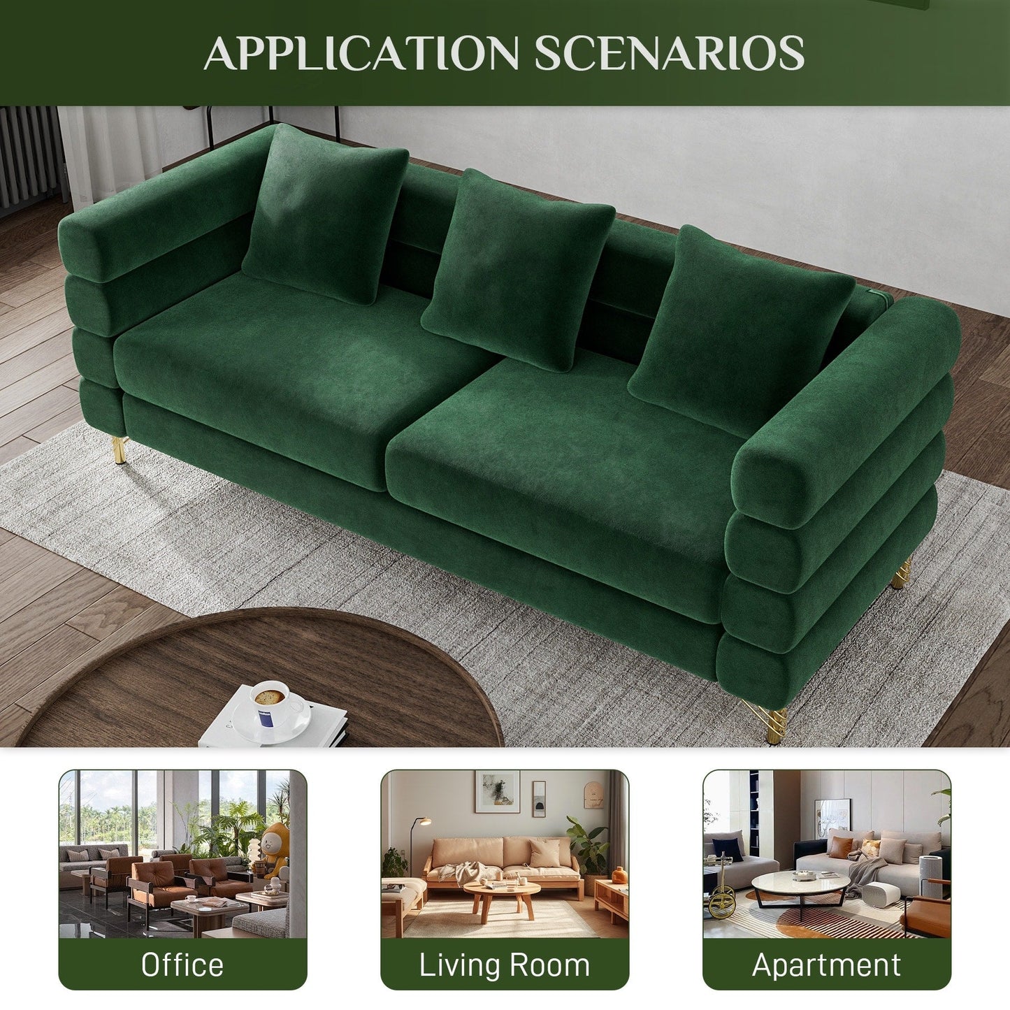 Canapé Ouyessir Mid-Century pour chambre, salon, bureau, appartement