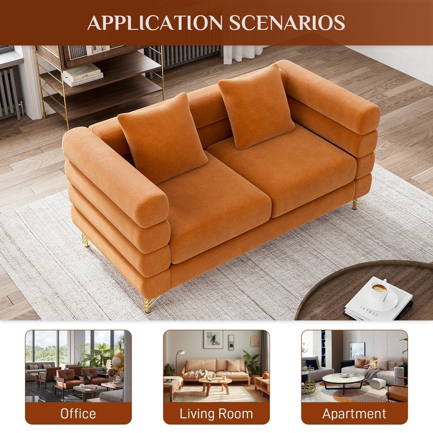 Canapé Ouyessir Mid-Century pour chambre, salon, bureau, appartement