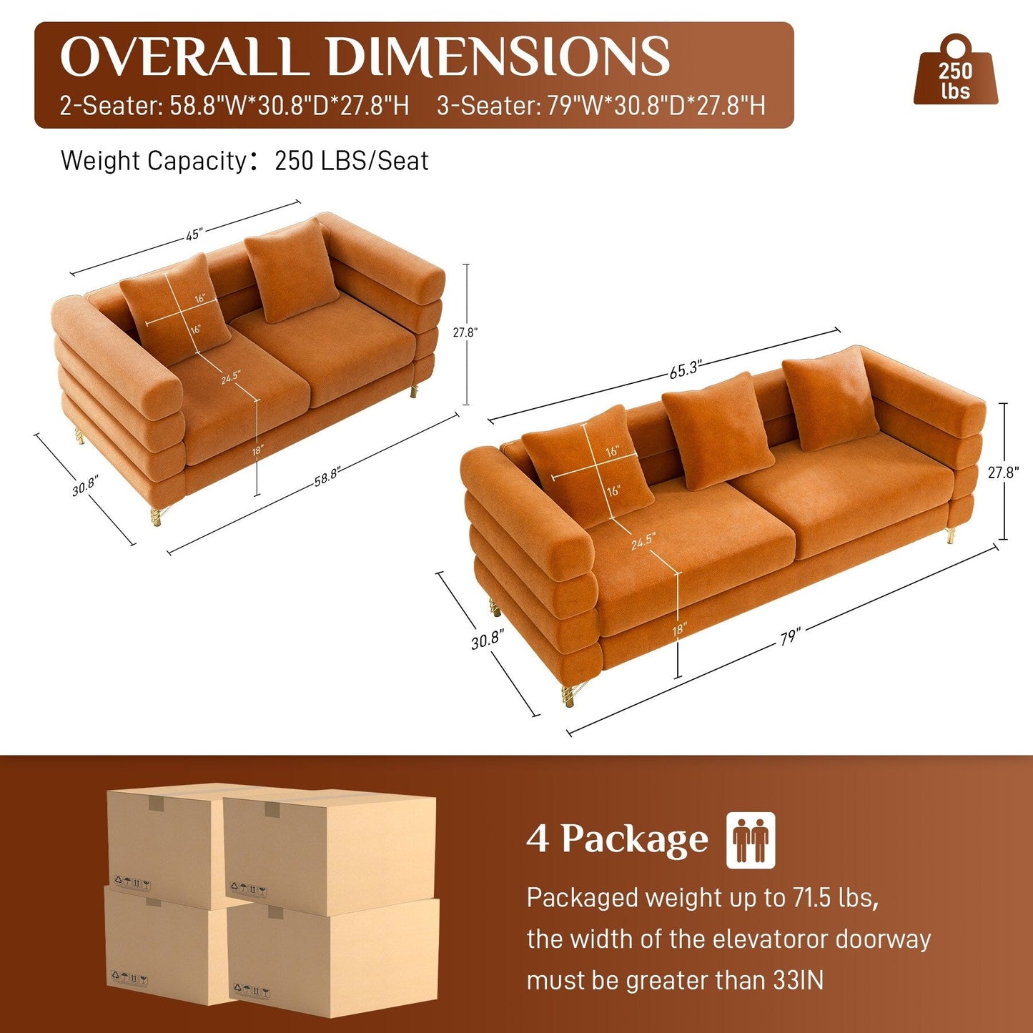 Canapé Ouyessir Mid-Century pour chambre, salon, bureau, appartement