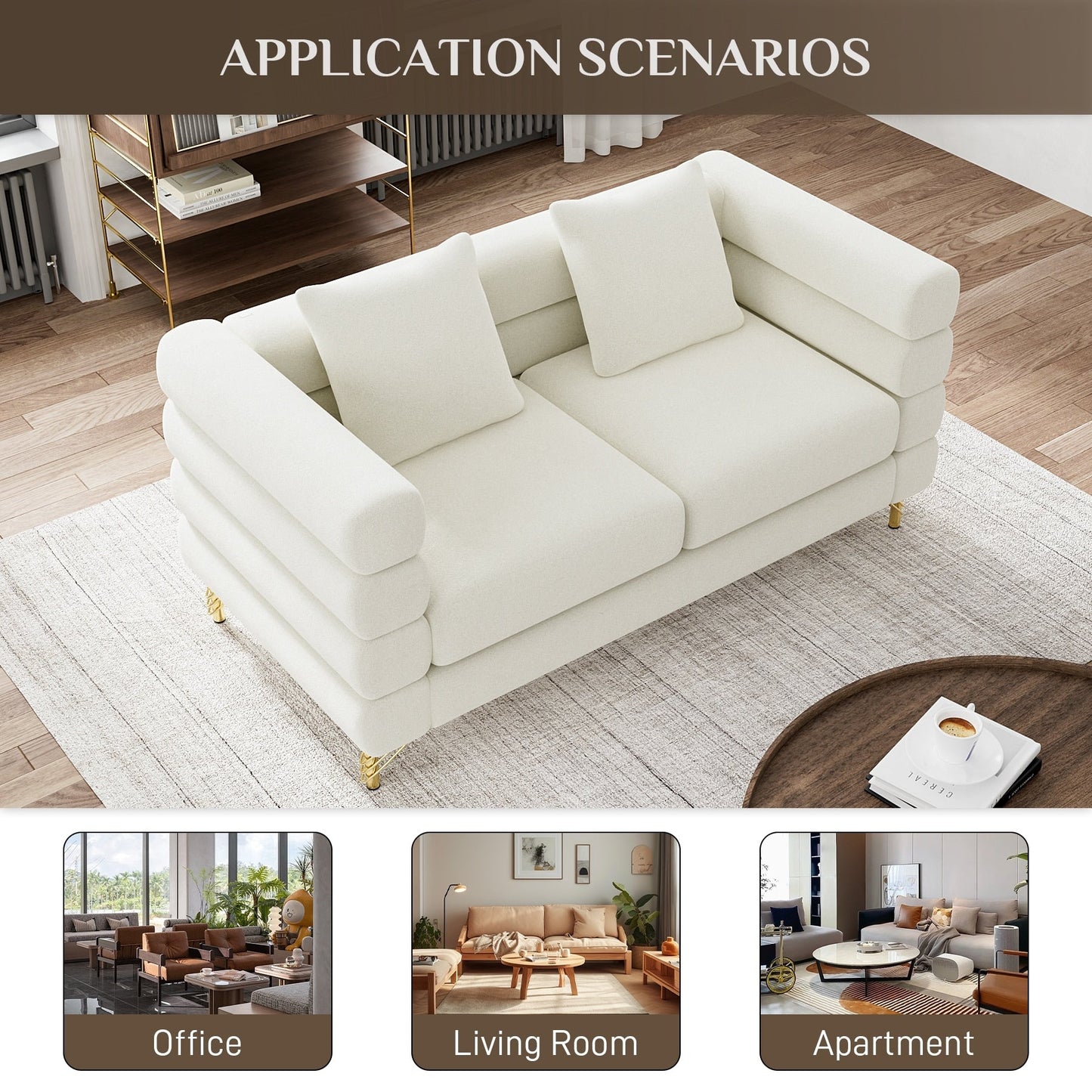 Canapé Ouyessir Mid-Century pour chambre, salon, bureau, appartement