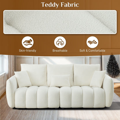 Canapé Ouyessir rembourré en tissu doux avec 3 coussins