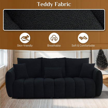 Canapé Ouyessir rembourré en tissu doux avec 3 coussins