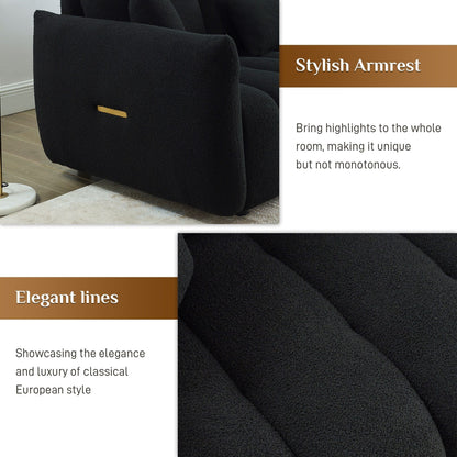 Canapé Ouyessir rembourré en tissu doux avec 3 coussins