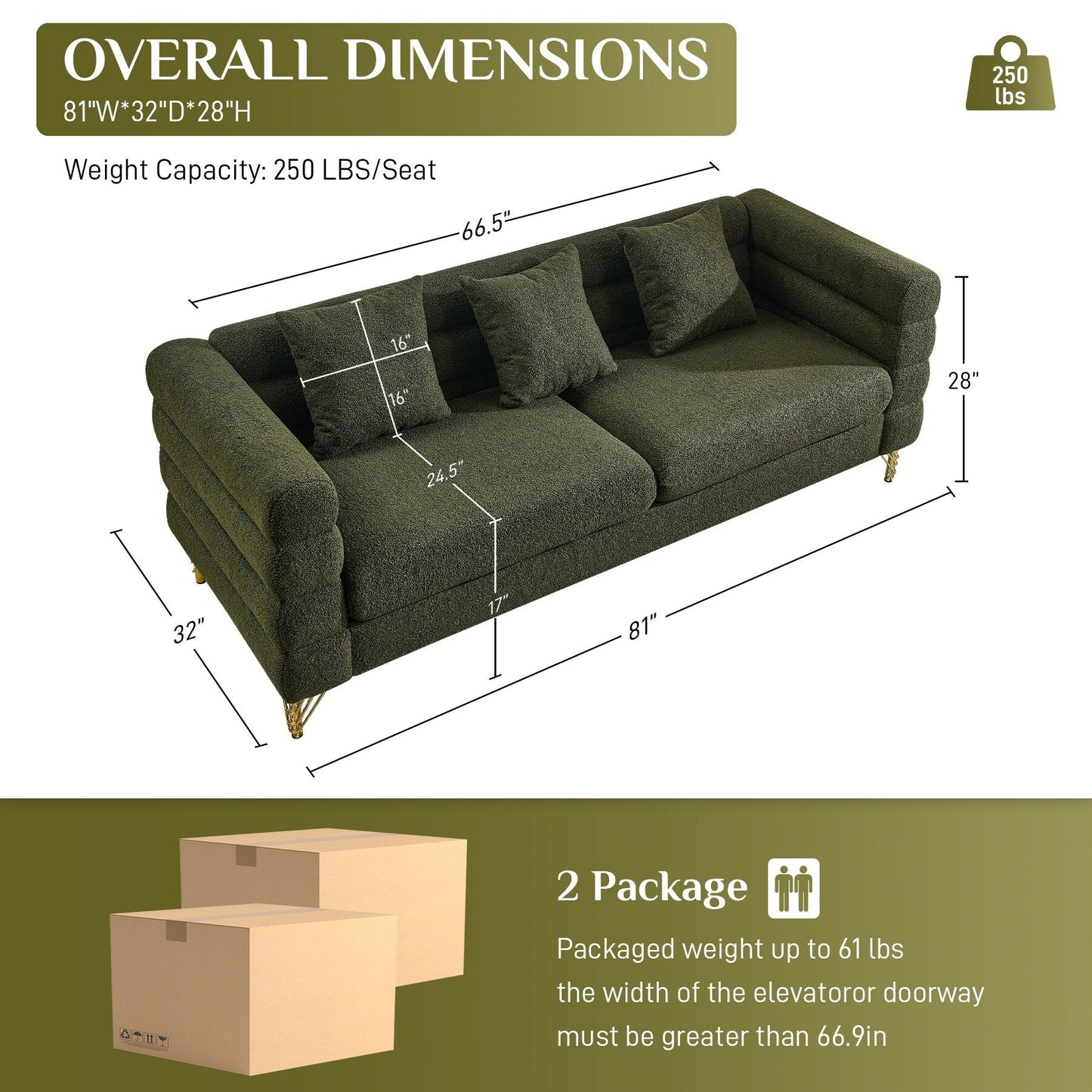 Canapé Ouyessir Mid-Century pour chambre, salon, bureau, appartement